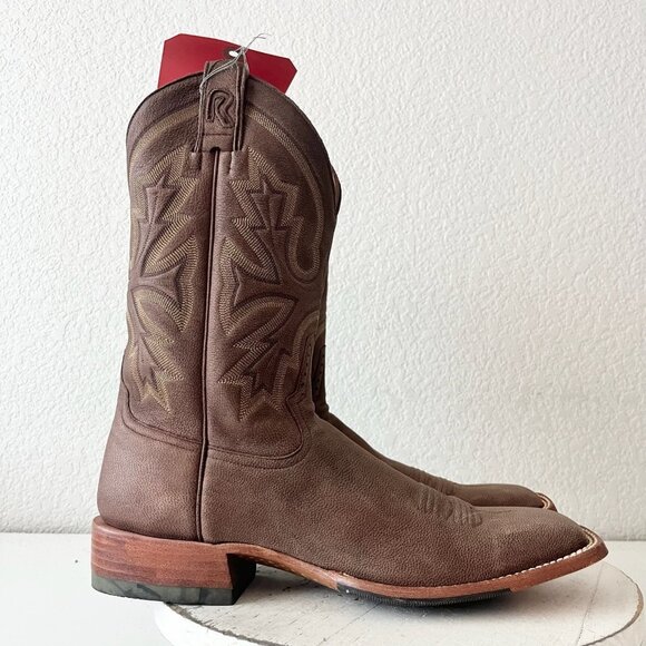 Rod Patrick Mens Cowboy Boots 12.5AAAA Brown Genuine Leather Western Square Toe - Picture 2 of 12